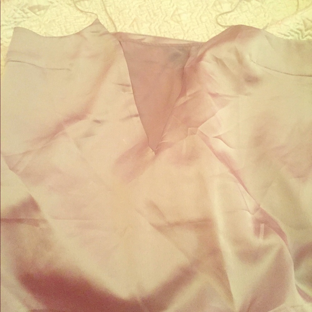 Satin tank top sheer v spaghetti straps